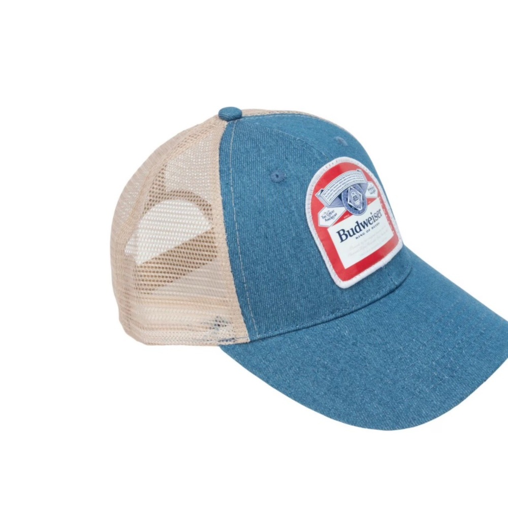 Budweiser Blue denim and Brown Cap